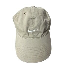 Vintage Nike Hat Baseball Cap Swoosh Adjustable kahki 2000s Gray Tag